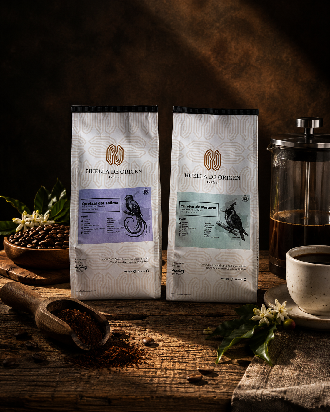 café de especialidad dúo selección huella de origen chivito & quetzal 2 x 454g café de especialidad dúo selección huella de origen chivito & quetzal 2 x 454g
