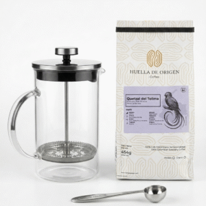 kit café de especialidad quetzal tolima + prensa francesa (600ml)